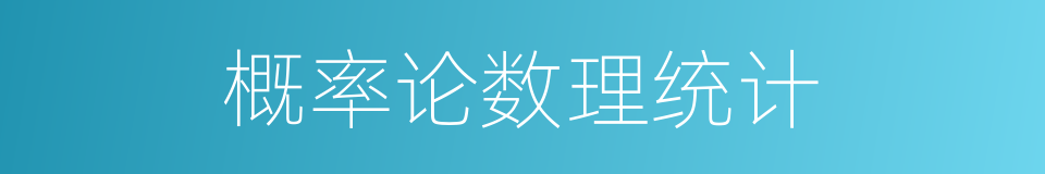 概率论数理统计的同义词