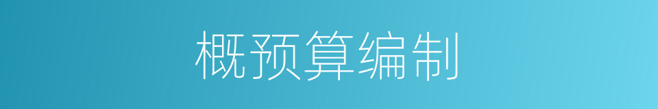 概预算编制的同义词
