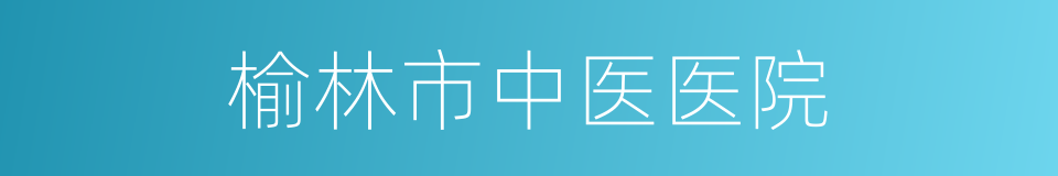 榆林市中医医院的同义词