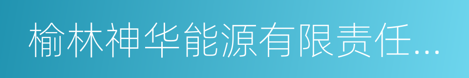 榆林神华能源有限责任公司的同义词