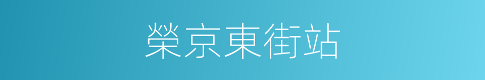 榮京東街站的同義詞