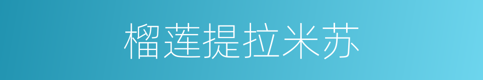 榴莲提拉米苏的同义词