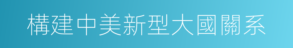 構建中美新型大國關系的同義詞