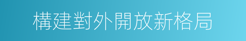 構建對外開放新格局的同義詞