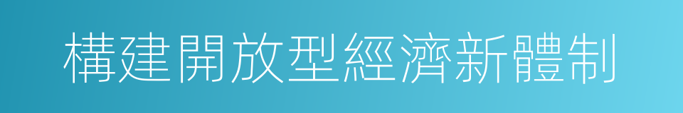 構建開放型經濟新體制的同義詞