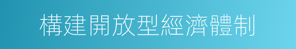 構建開放型經濟體制的同義詞