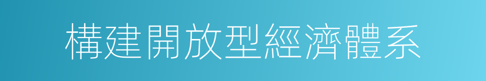 構建開放型經濟體系的同義詞