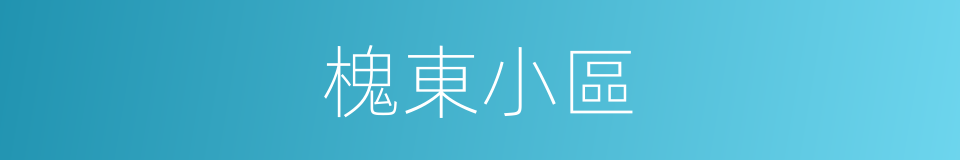 槐東小區的同義詞