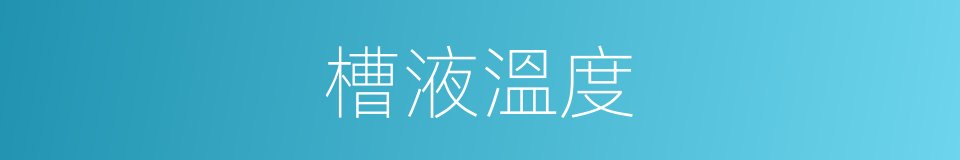 槽液溫度的同義詞