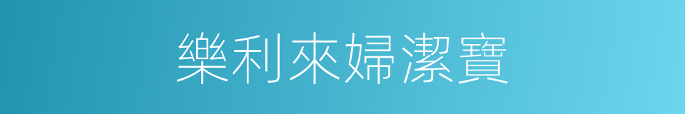 樂利來婦潔寶的同義詞