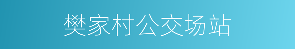 樊家村公交场站的同义词