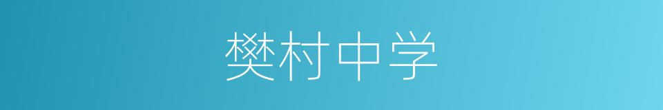 樊村中学的同义词