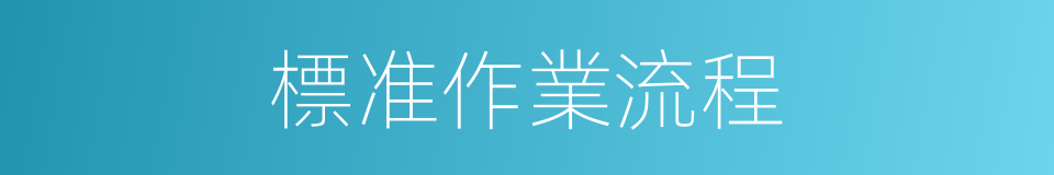 標准作業流程的同義詞