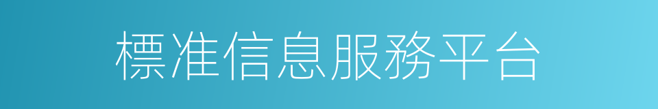 標准信息服務平台的同義詞