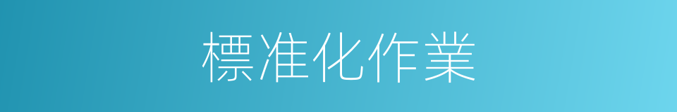標准化作業的同義詞