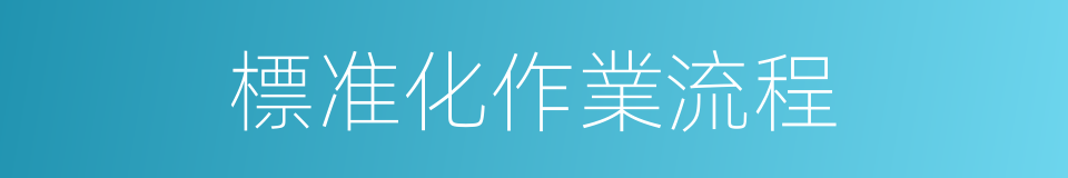 標准化作業流程的同義詞