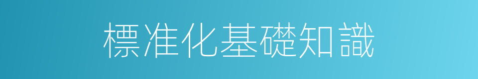 標准化基礎知識的同義詞