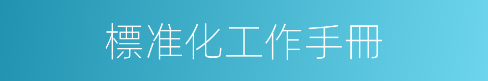 標准化工作手冊的同義詞