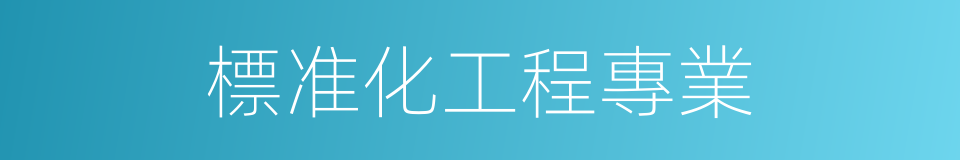 標准化工程專業的同義詞