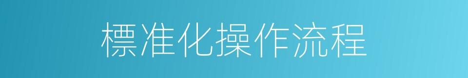 標准化操作流程的同義詞