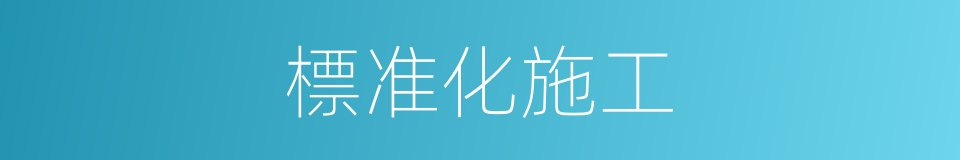 標准化施工的同義詞