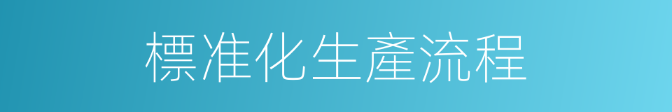 標准化生產流程的同義詞