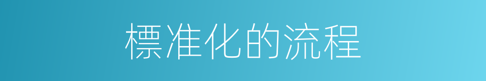 標准化的流程的同義詞