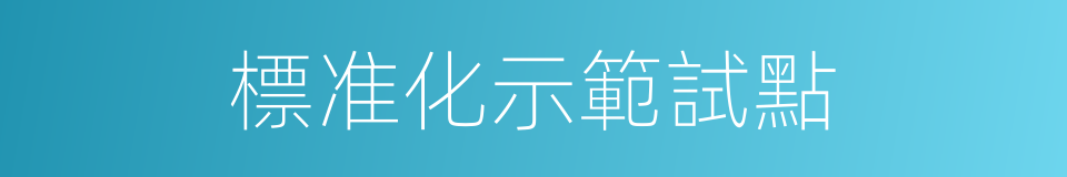 標准化示範試點的同義詞