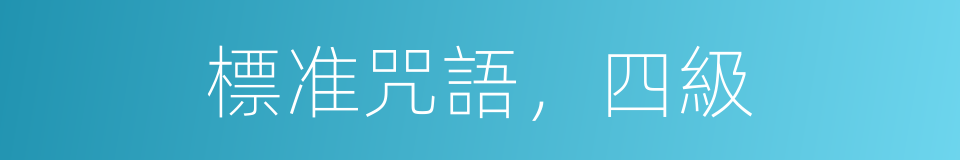 標准咒語，四級的同義詞
