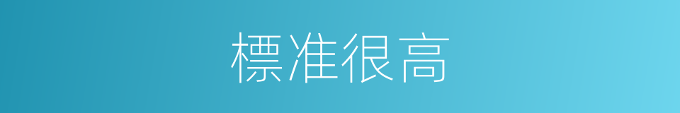 標准很高的同義詞