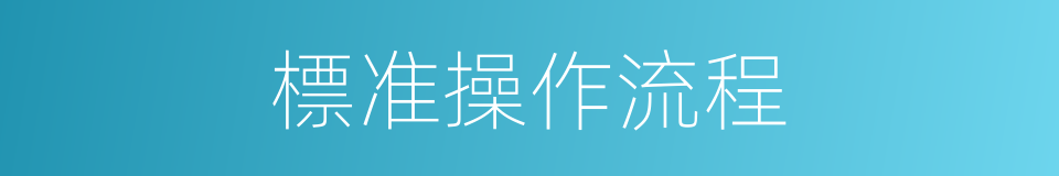 標准操作流程的同義詞