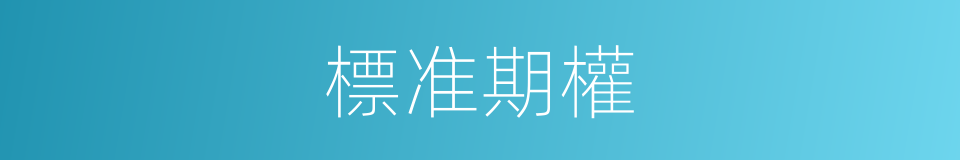 標准期權的同義詞
