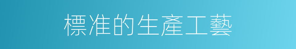 標准的生產工藝的同義詞