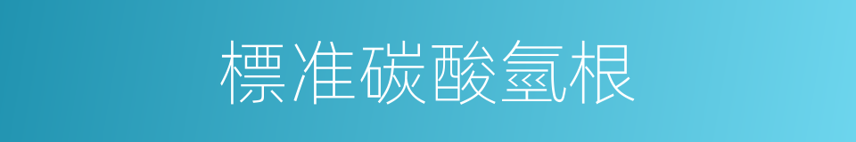 標准碳酸氫根的同義詞