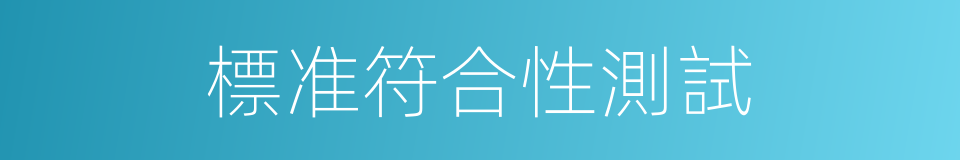 標准符合性測試的同義詞