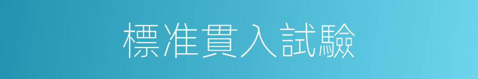 標准貫入試驗的同義詞