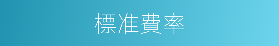 標准費率的同義詞