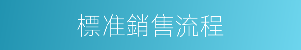 標准銷售流程的同義詞