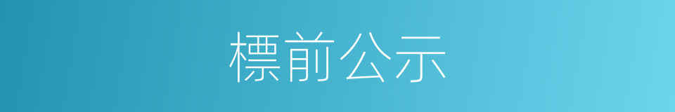 標前公示的同義詞