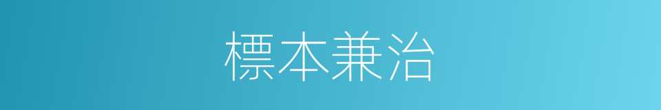 標本兼治的意思