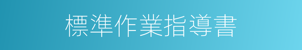 標準作業指導書的同義詞