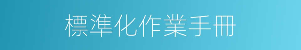 標準化作業手冊的同義詞