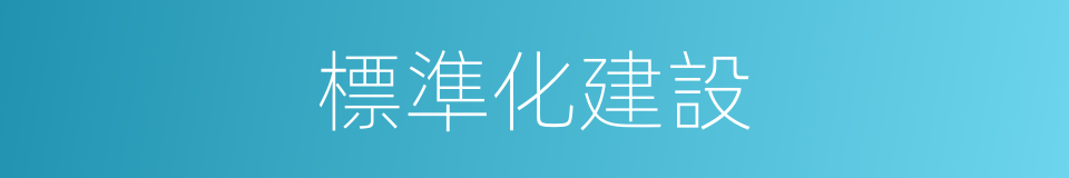 標準化建設的同義詞