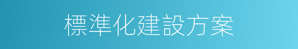 標準化建設方案的同義詞