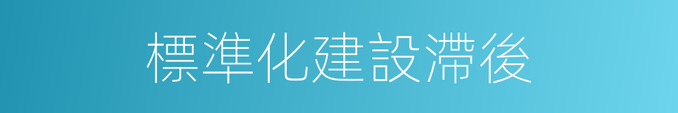 標準化建設滯後的同義詞