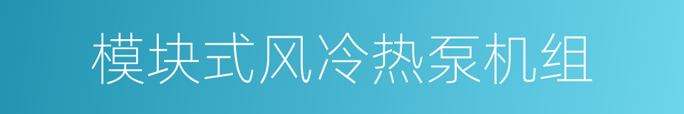 模块式风冷热泵机组的同义词