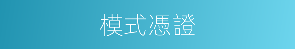 模式憑證的同義詞