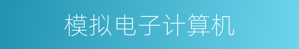 模拟电子计算机的同义词