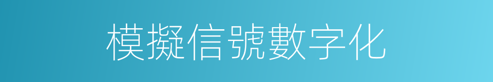 模擬信號數字化的同義詞