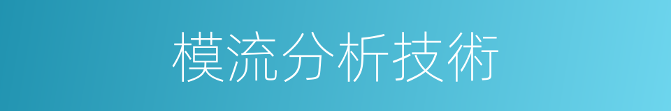 模流分析技術的同義詞